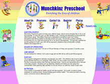 Tablet Screenshot of munchkinzpreschool.com